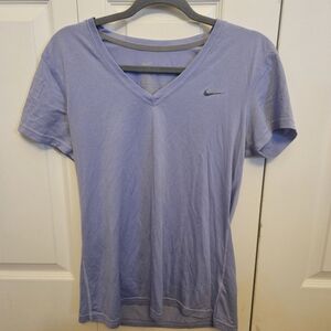 Nike Women's Lavender V-Neck Short Sleeve Tee with Swoosh